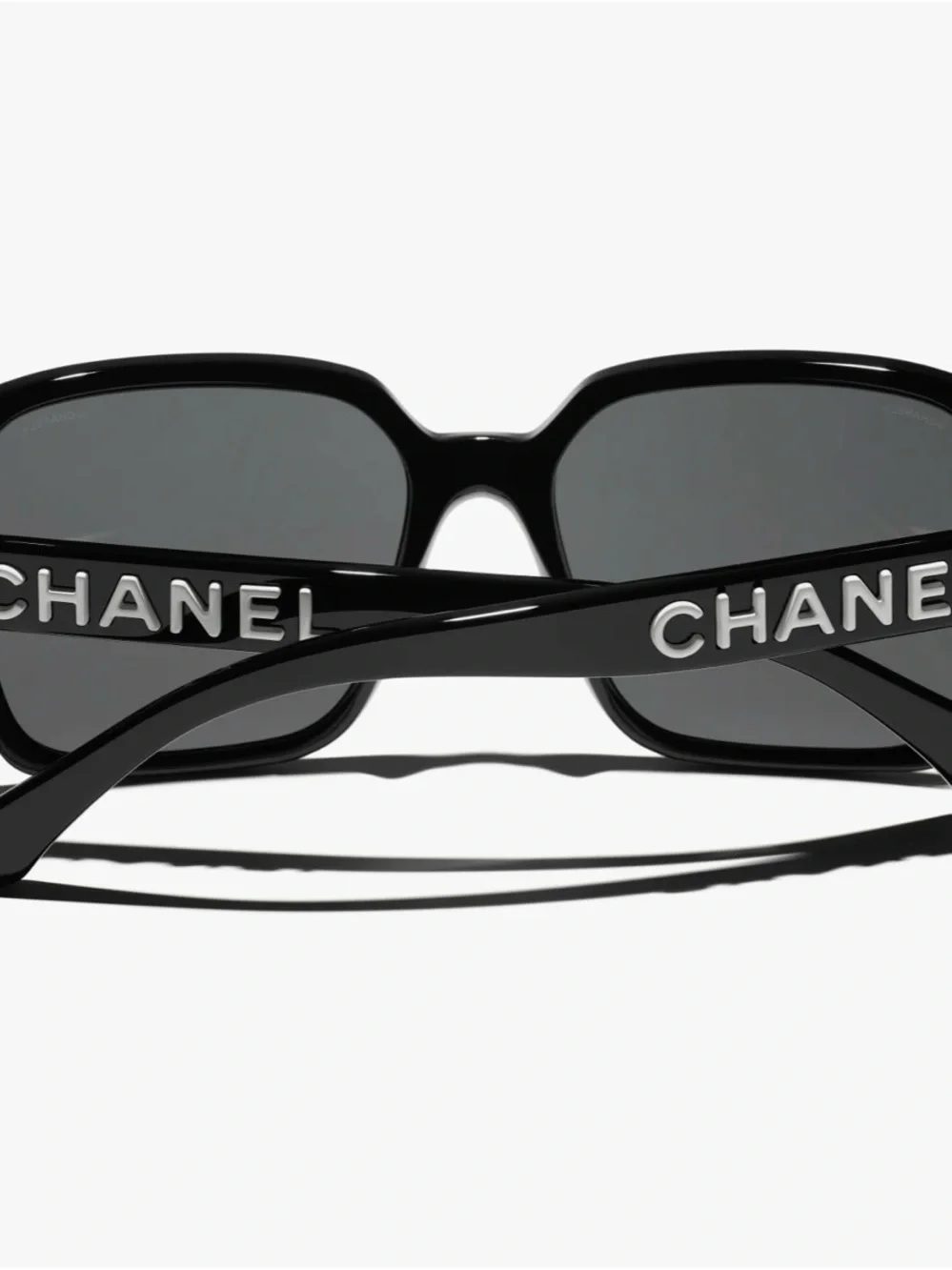 CHANEL Black Oversized Square Sunglasses with Dark Lenses